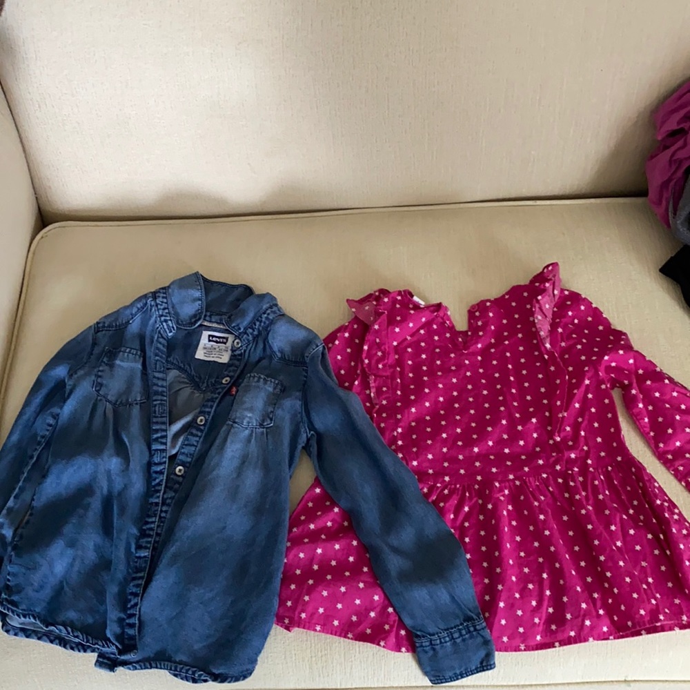 2 small Girls long sleeve shirts